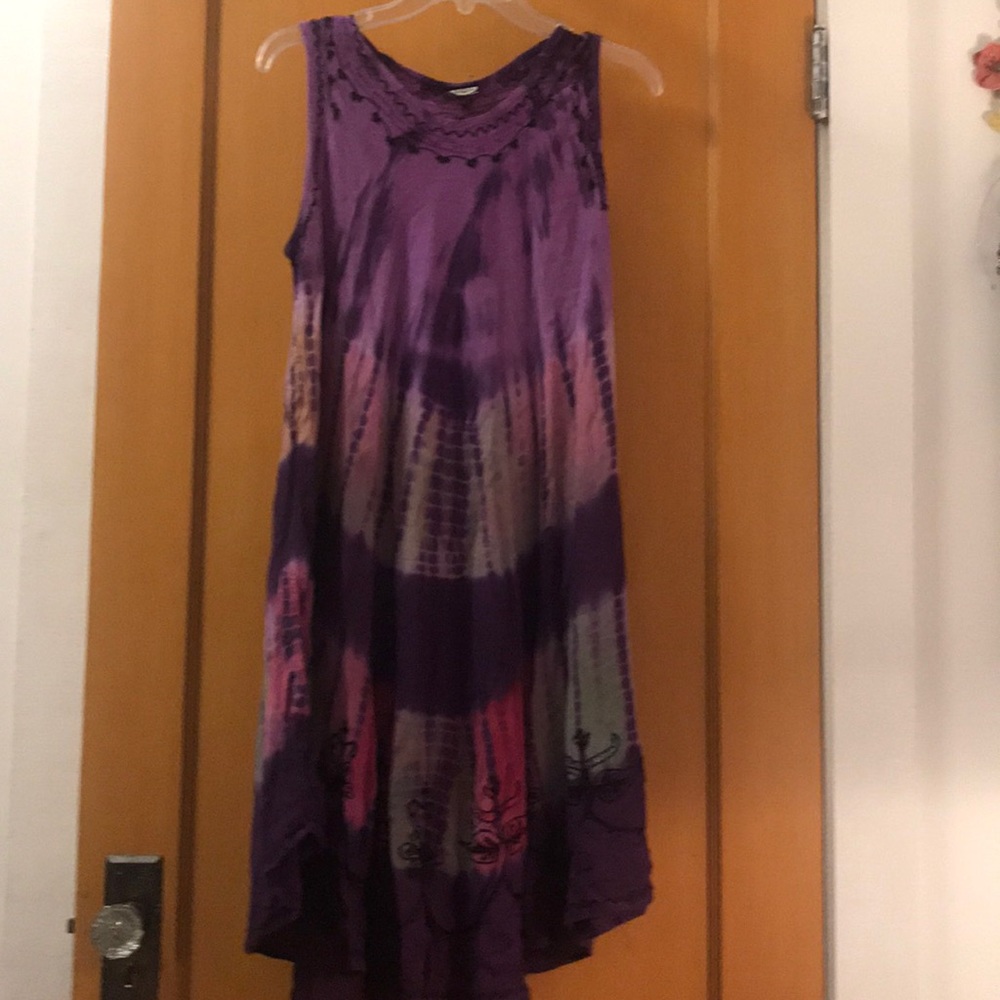 🔮Purple short sleeve tie-dye dress 🔮